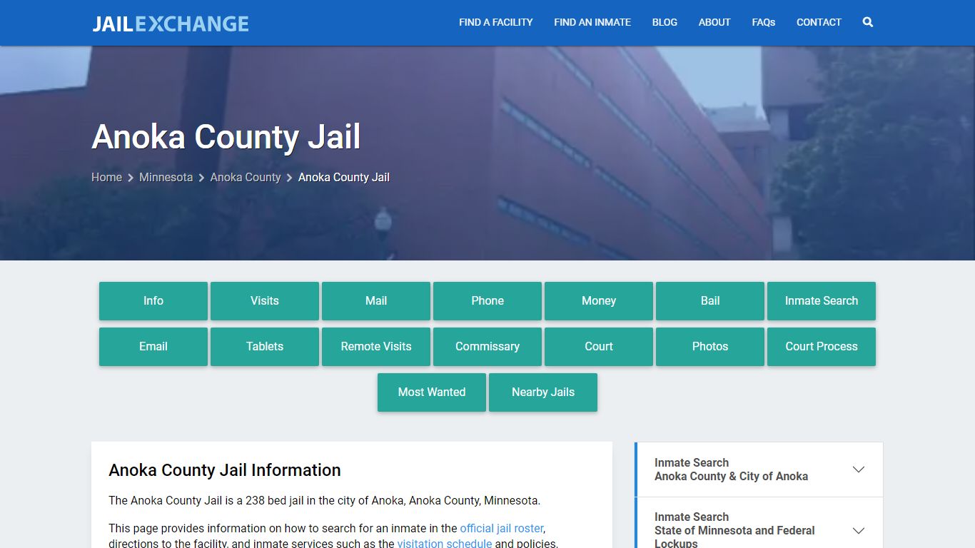 Anoka County Jail, MN Inmate Search, Information